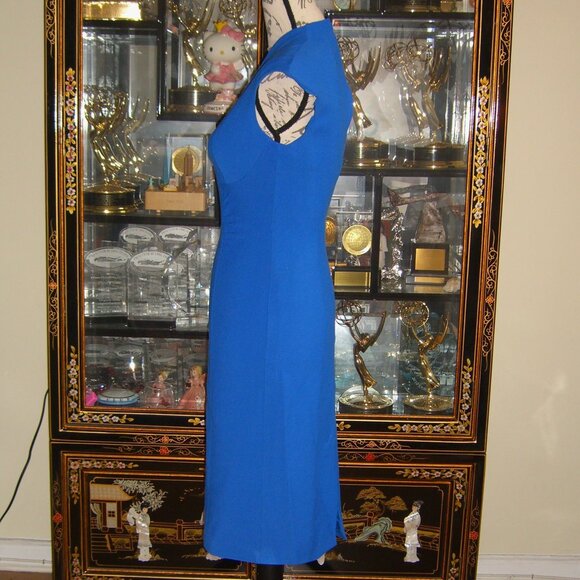 KAREN MILLEN BLUE SHEATH SLEEVELESS DRESS US6 UK10 - Picture 4 of 4